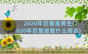 2020年巨蟹座男生(2020年巨蟹座戴什么转运)