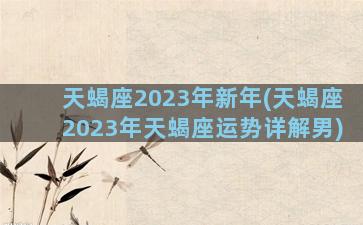 天蝎座2023年新年(天蝎座2023年天蝎座运势详解男)